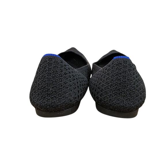 Rothys Womens The Point Flat Size 7.5 Black Knit Slip On Ballet Shoe Washable - Picture 5 of 7